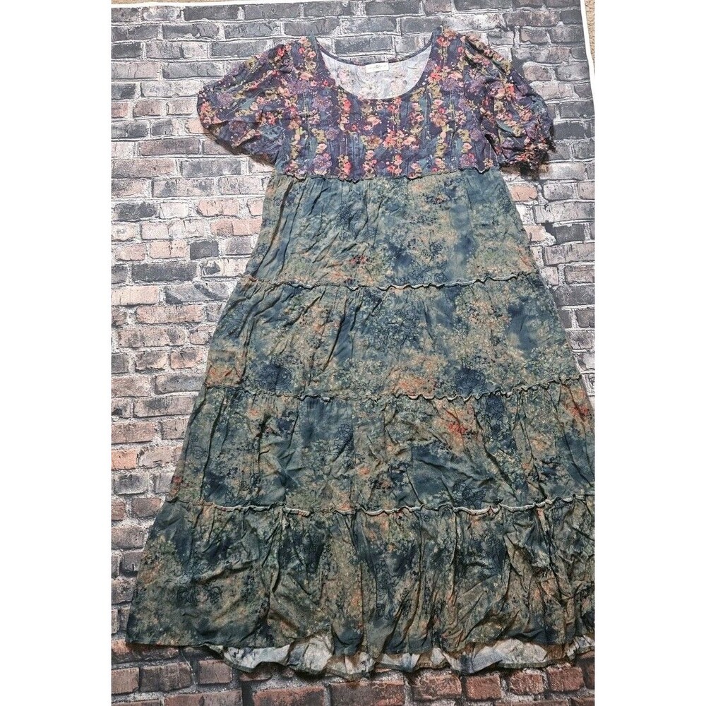 NATURAL LIFE Collette Tiered Maxi Dress Size XL Boho Floral Lot of 2 - Picture 3 of 12